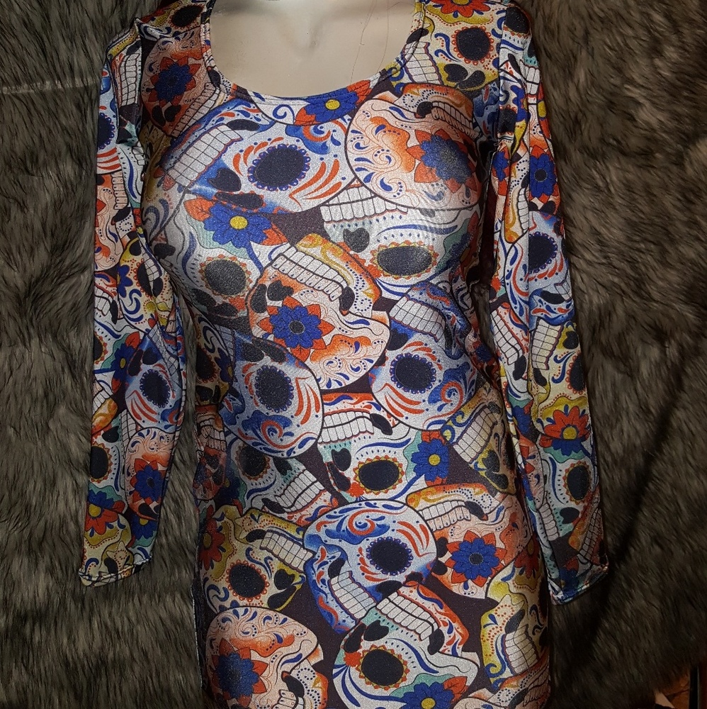 Sugar skulls bodycon dress